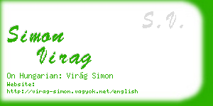 simon virag business card